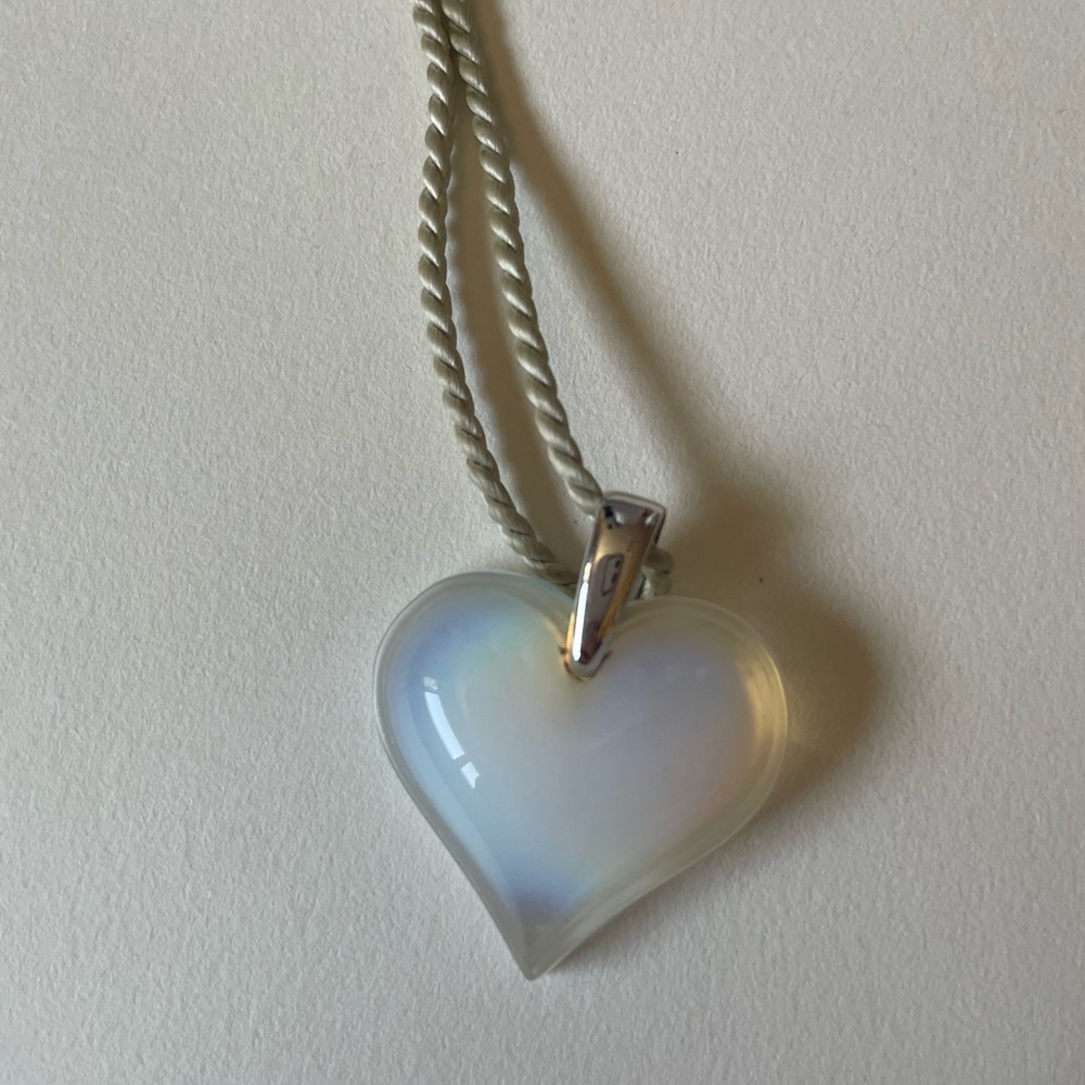 Lalique Heart Necklace with Iridescent Pendant